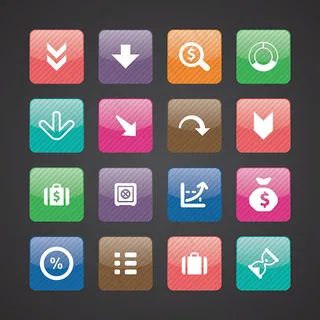 彩色商务图标,免抠元素,背景元素