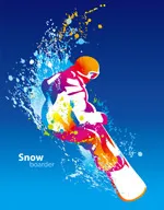 动感滑雪比赛海报eps,ai矢量模版下载