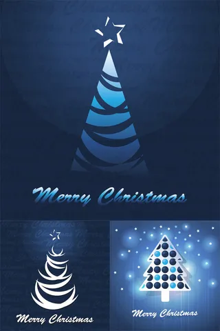 蓝色圣诞树背景