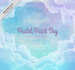 水彩天空背景矢量