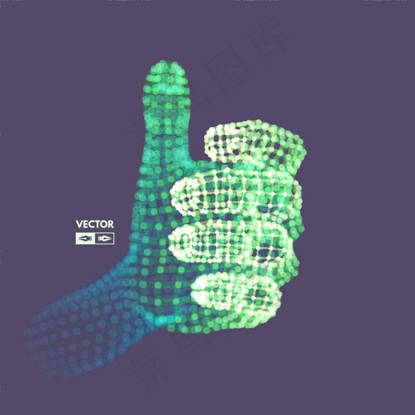 三维科技手掌,背景元素