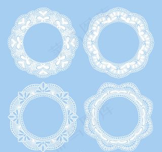 色蕾丝花纹圆环