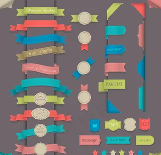 飘带徽章标签,免抠元素