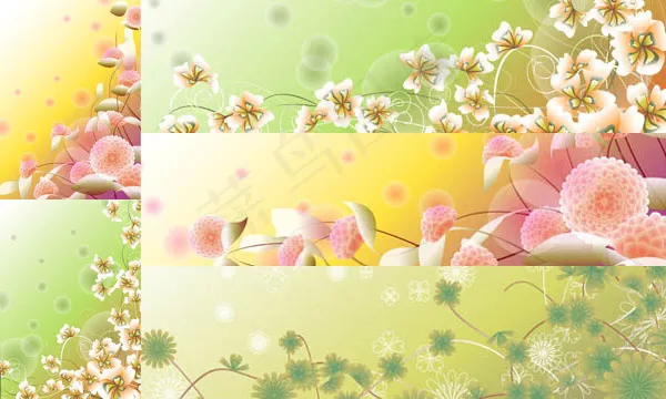 花卉植物图案ai矢量模版下载