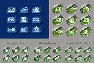 蓝绿图标设计,免抠元素