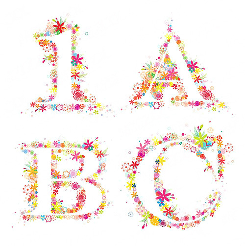 彩色花朵字母