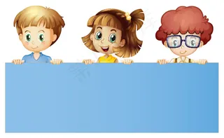 拿广告牌的儿童