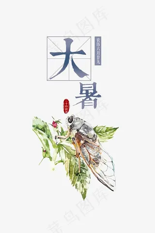 大暑艺术字元素