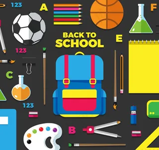 扁平化返校元素