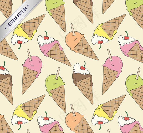 冰淇淋无缝背景