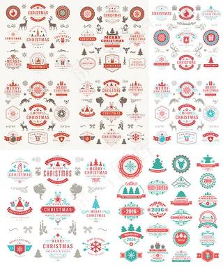 圣诞节标签矢量,免抠元素