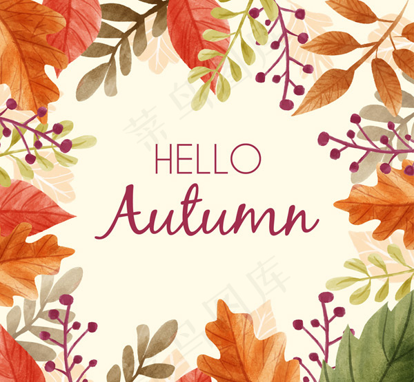 秋季树叶框架