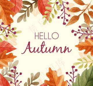 秋季树叶框架