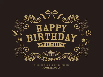 金色生日快乐贺卡