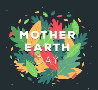 地球日落叶矢量