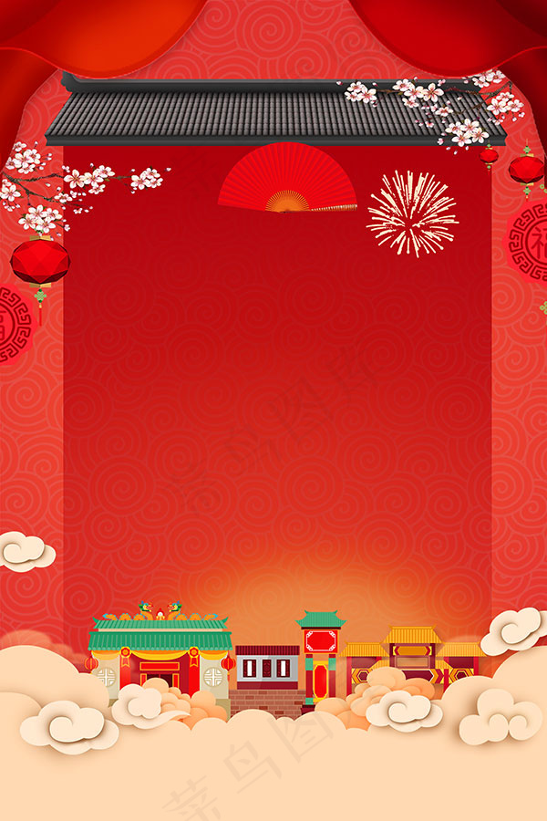 中国风猪年背景(3543X5315(DPI:150))psd模版下载