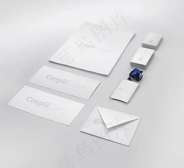 空白工作证样机psd模版下载