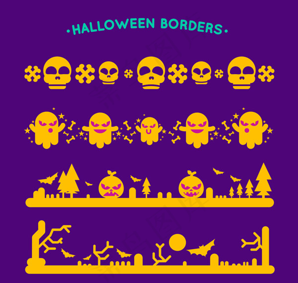 万圣节花纹边框