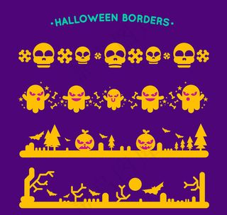 万圣节花纹边框