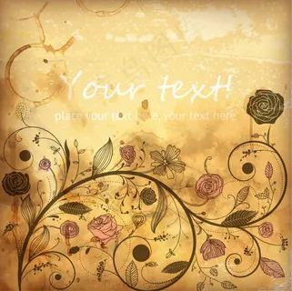 怀旧花纹背景03,背景元素