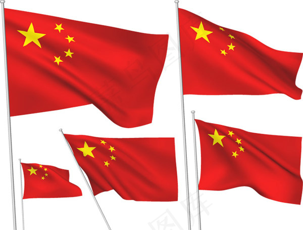 五星红旗图案ai矢量模版下载