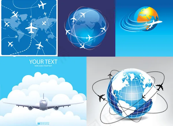 航空航班矢量eps,ai矢量模版下载