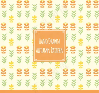 秋季花草无缝背景