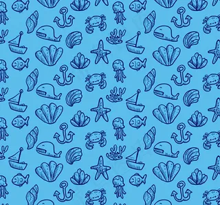 海洋元素无缝背景