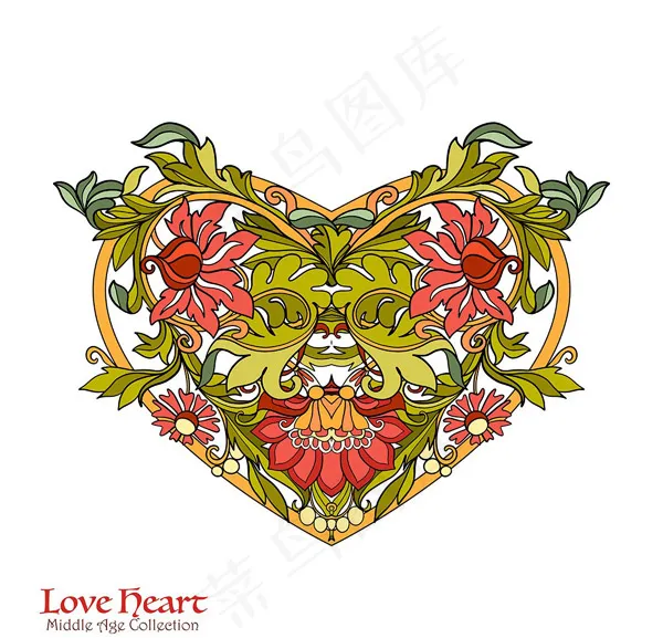 重叠心形花纹eps,ai矢量模版下载