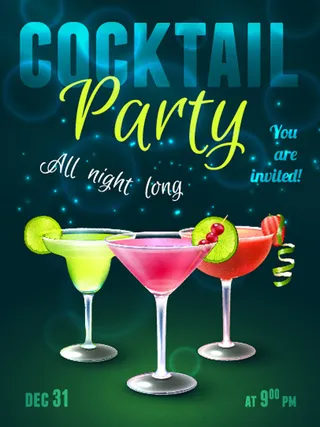 鸡尾酒派对海报