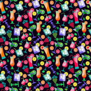 夏季冷饮无缝背景