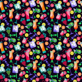 夏季冷饮无缝背景