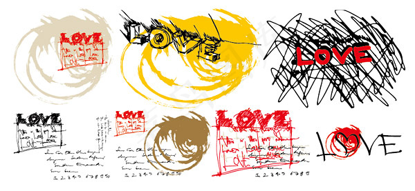 涂鸦风格loveeps,ai矢量模版下载