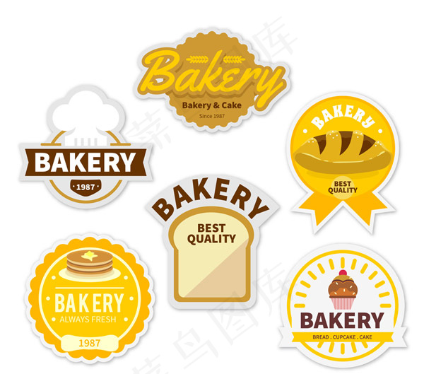 金色面包房标签