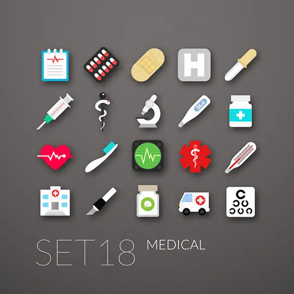 医院主题图标,免抠元素eps,ai矢量模版下载