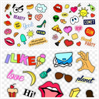 卡通标签贴纸,免抠元素