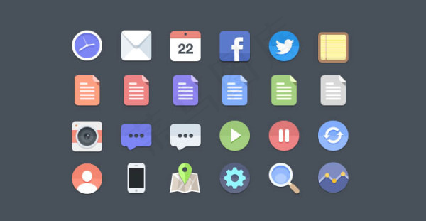 扁平图标psd,免抠元素