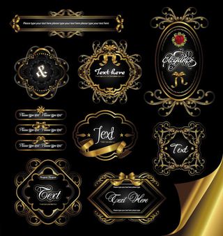 欧式花纹标签1,免抠元素