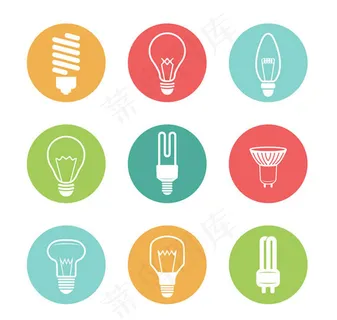 圆形灯泡图标,免抠元素