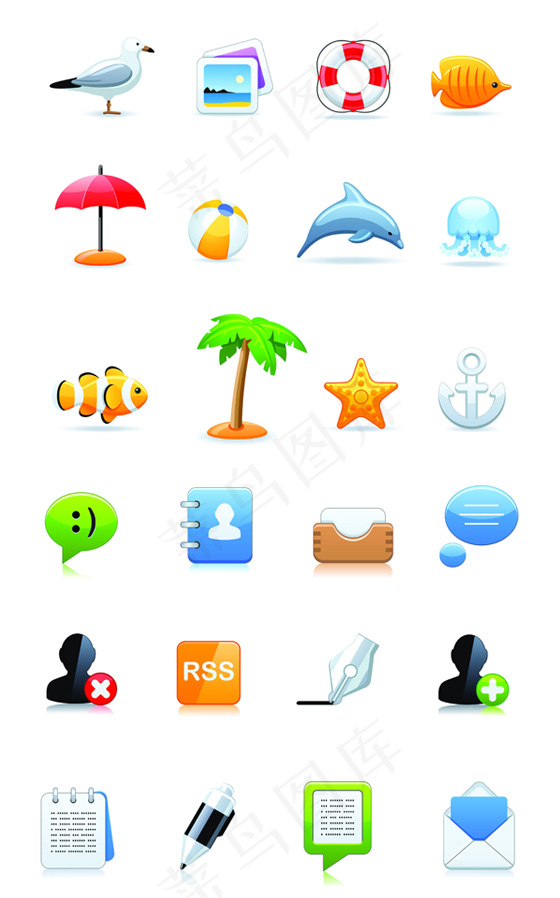 旅游生活图标,免抠元素