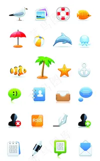 旅游生活图标,免抠元素