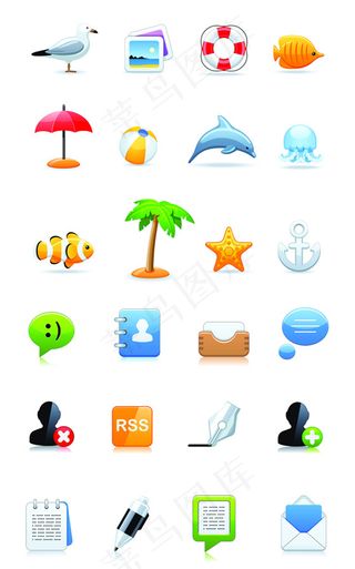 旅游生活图标,免抠元素