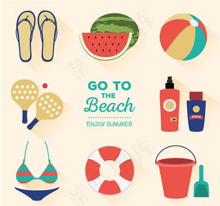 沙滩度假图标,免抠元素