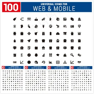 时尚黑色图标,免抠元素