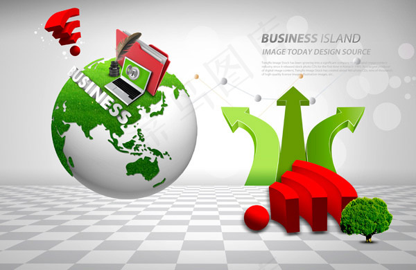 箭头地球与散景