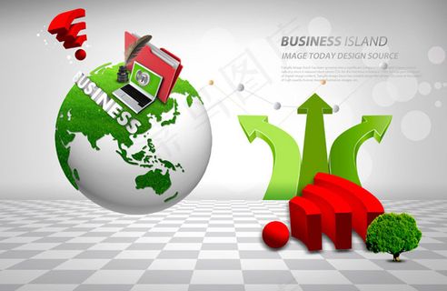 箭头地球与散景