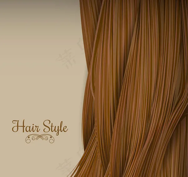 棕色长发背景矢量ai矢量模版下载