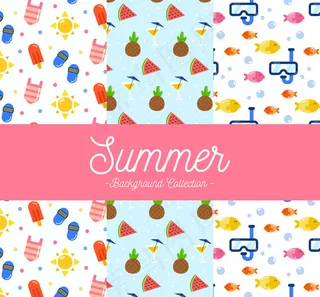 彩色夏季无缝背景