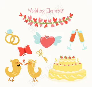 彩色婚礼装饰物