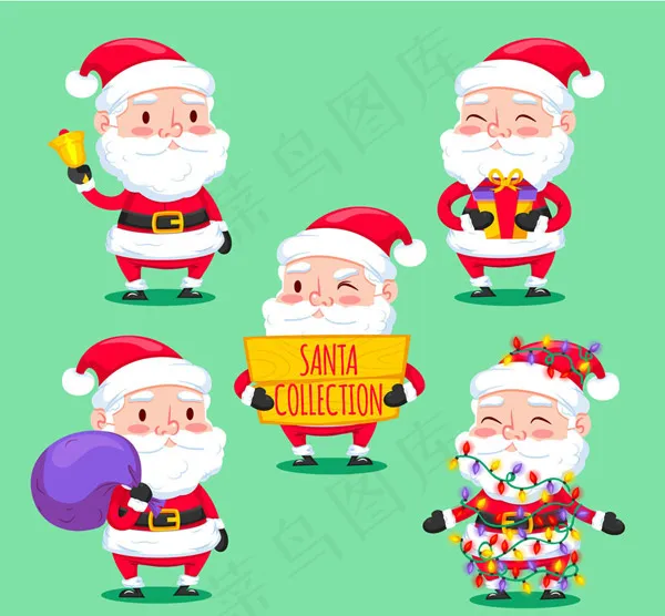 可爱圣诞老人ai矢量模版下载